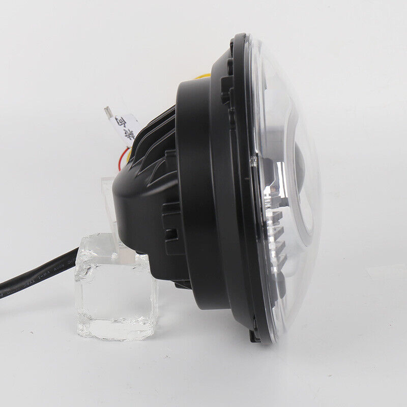 7 Inch LED Headlight 50W High Low Beam DRL RGB Bluetooth App Control For Jeep
