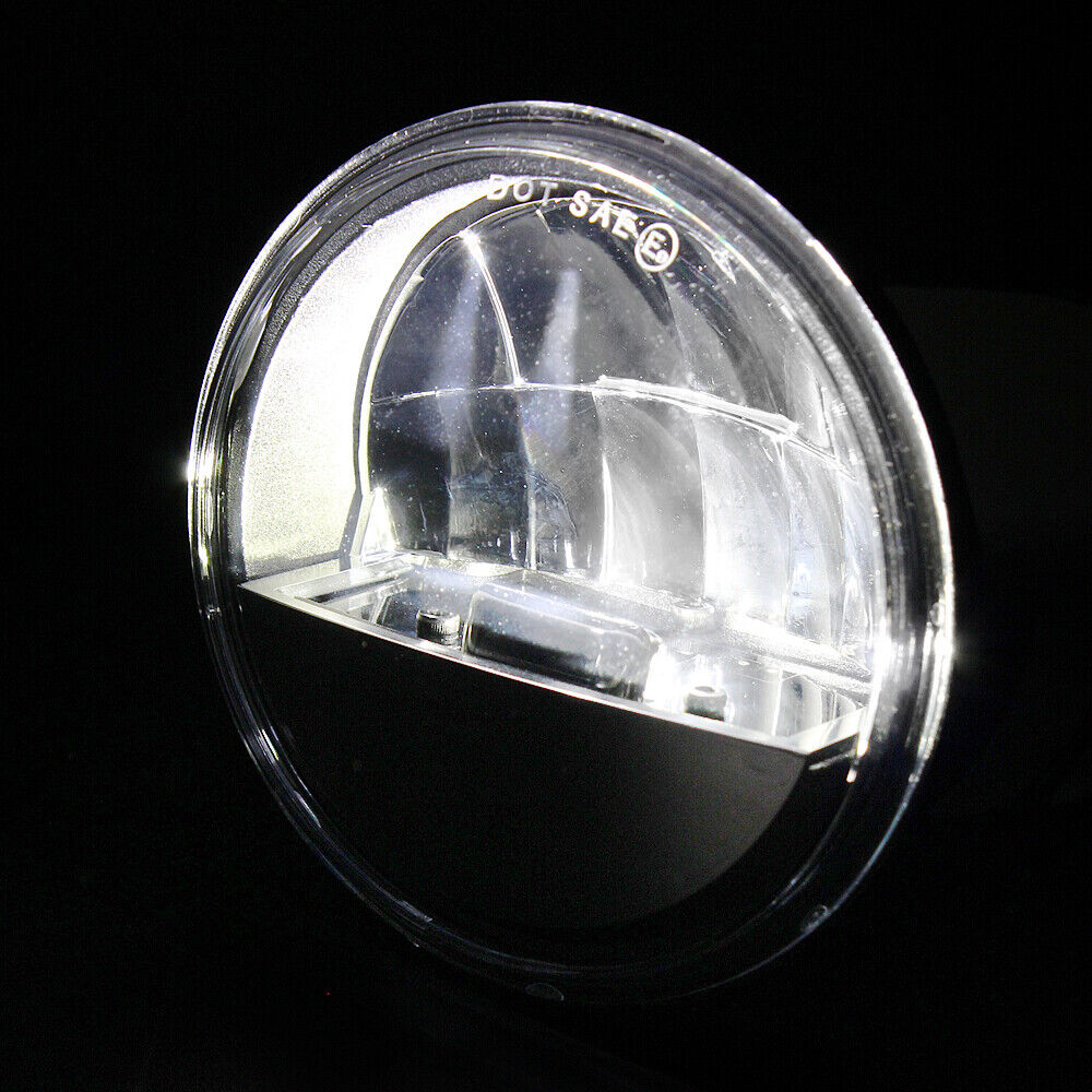 4 1/2 4.5 Inch Black LED Auxiliary Spot Passing Fog Light Lamp For Harley Indian