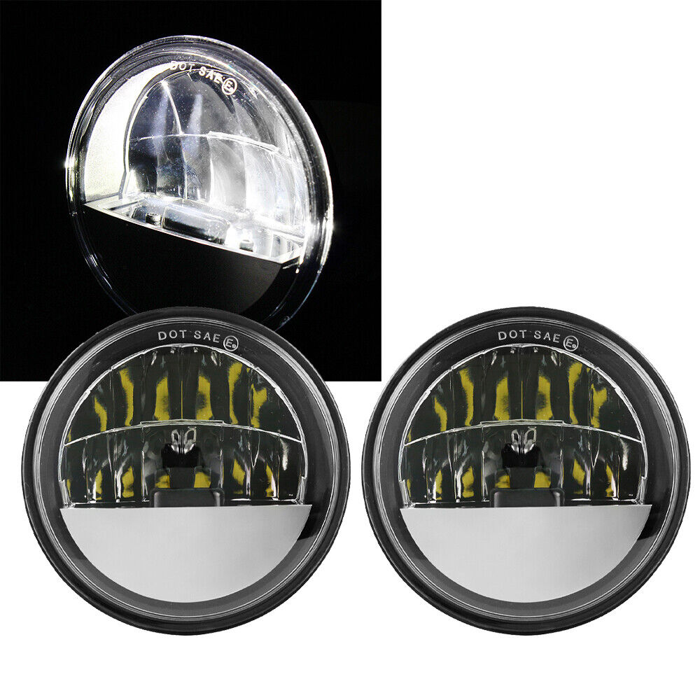 4 1/2 4.5 Inch Black LED Auxiliary Spot Passing Fog Light Lamp For Harley Indian