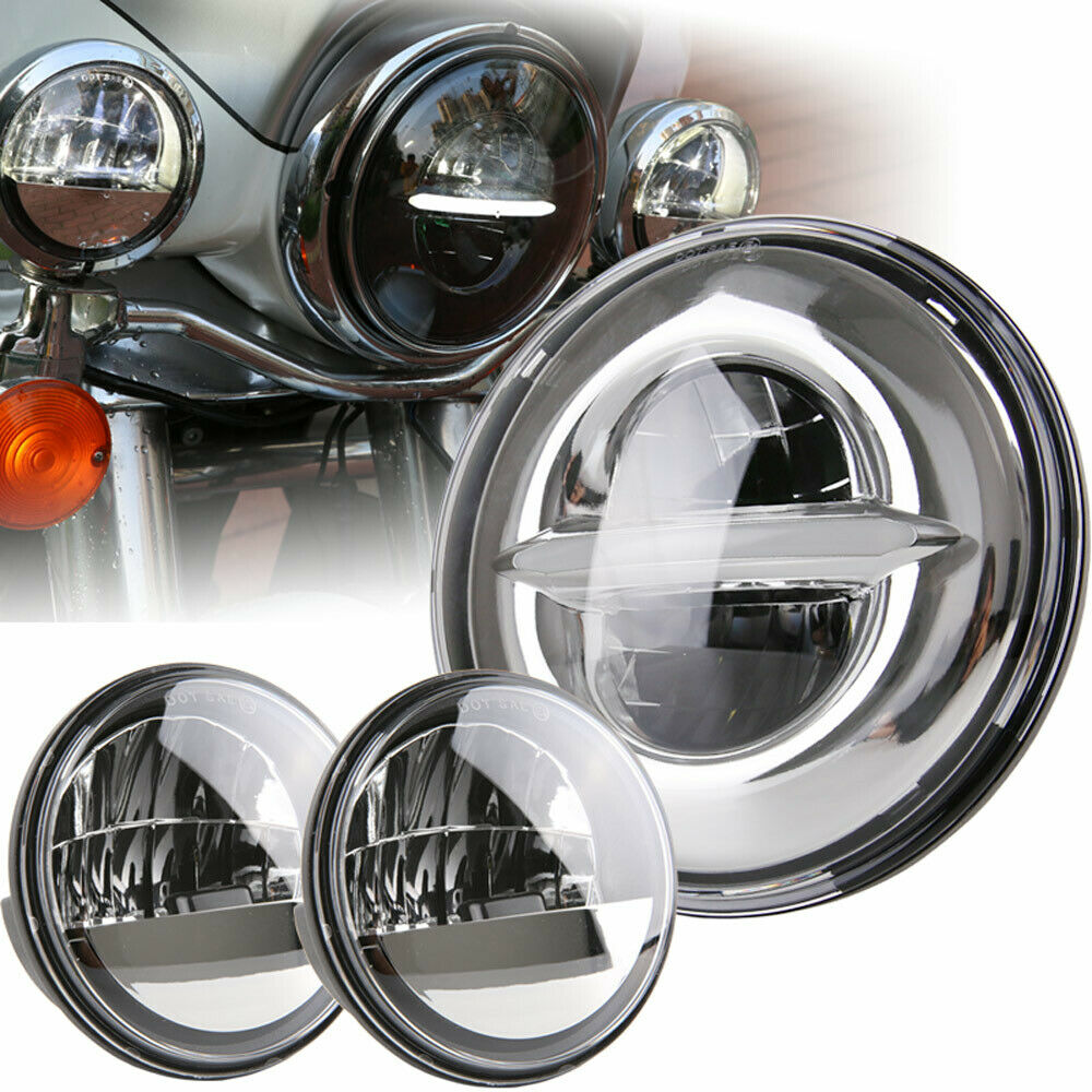 7"LED Projector Headlight + Passing Lights For Harley Touring Electra Glide