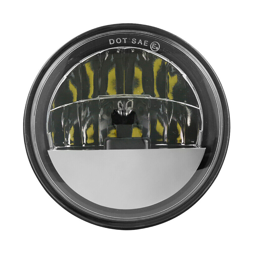 4 1/2 4.5 Inch Black LED Auxiliary Spot Passing Fog Light Lamp For Harley Indian