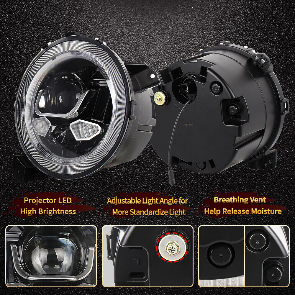 9'' Led Headlight Halo Turn Signal APP control for Jeep Wrangler JL Gladiator