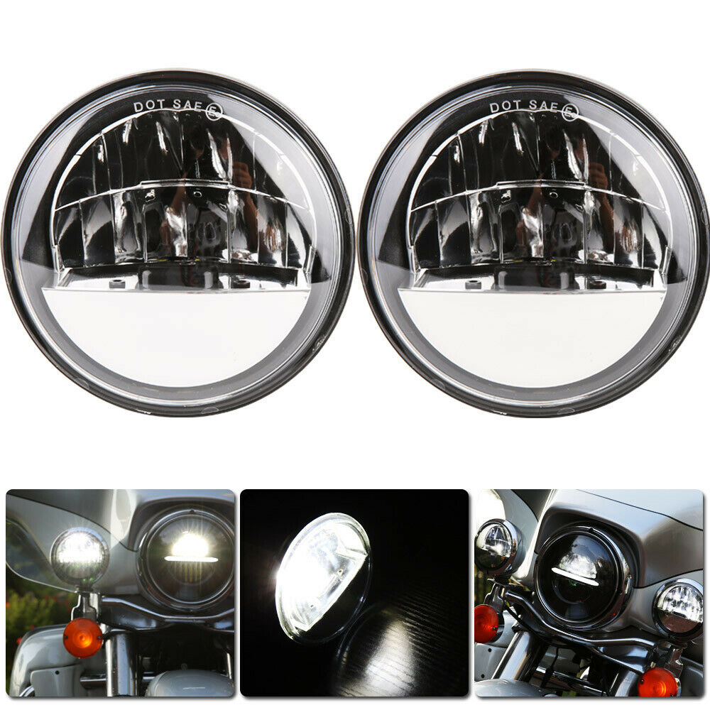 7"LED Projector Headlight + Passing Lights For Harley Touring Electra Glide