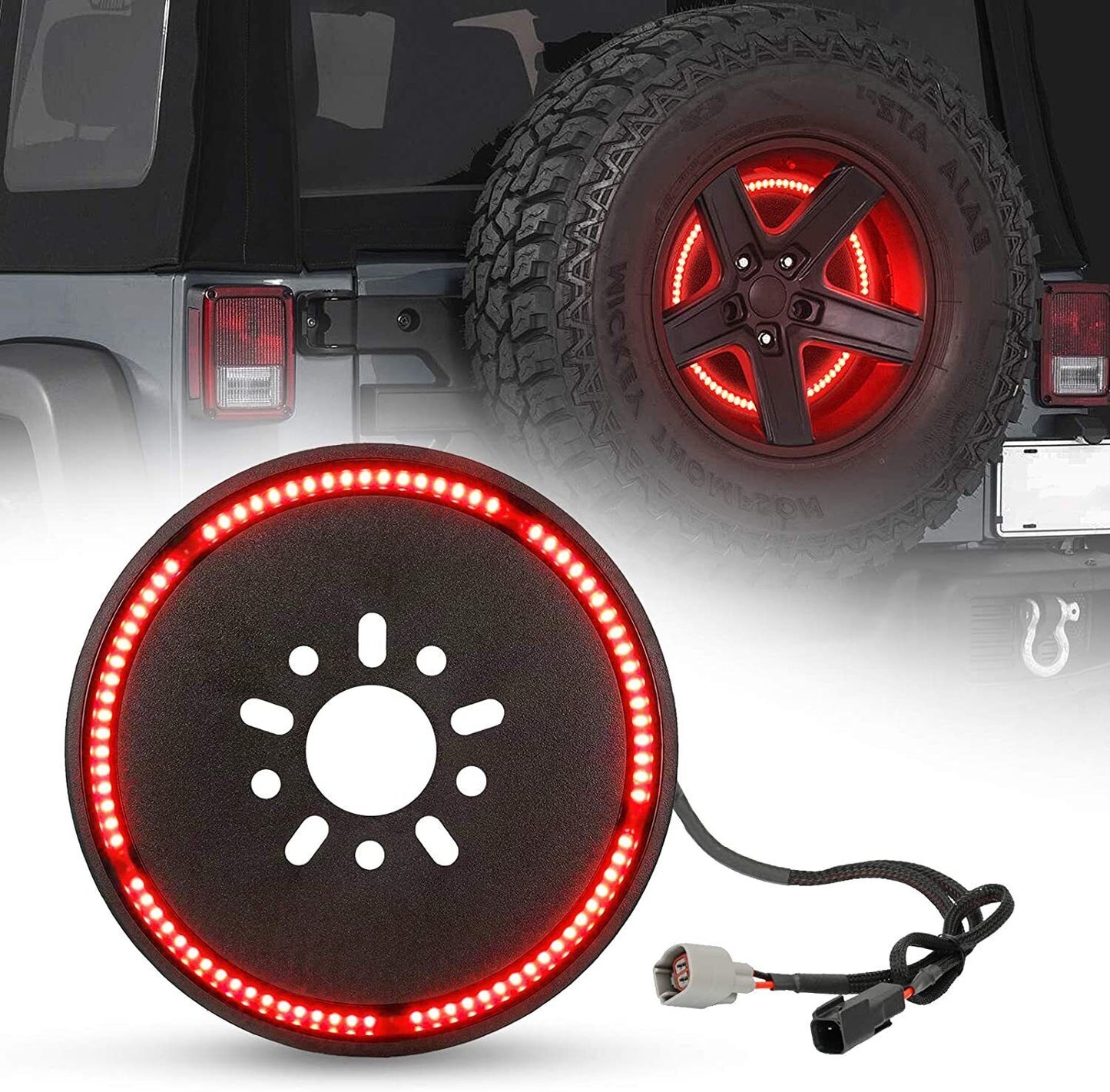 14" LED Spare Tire Light Rear Brake Light For 07-18 Jeep Wrangler JK &18+JL