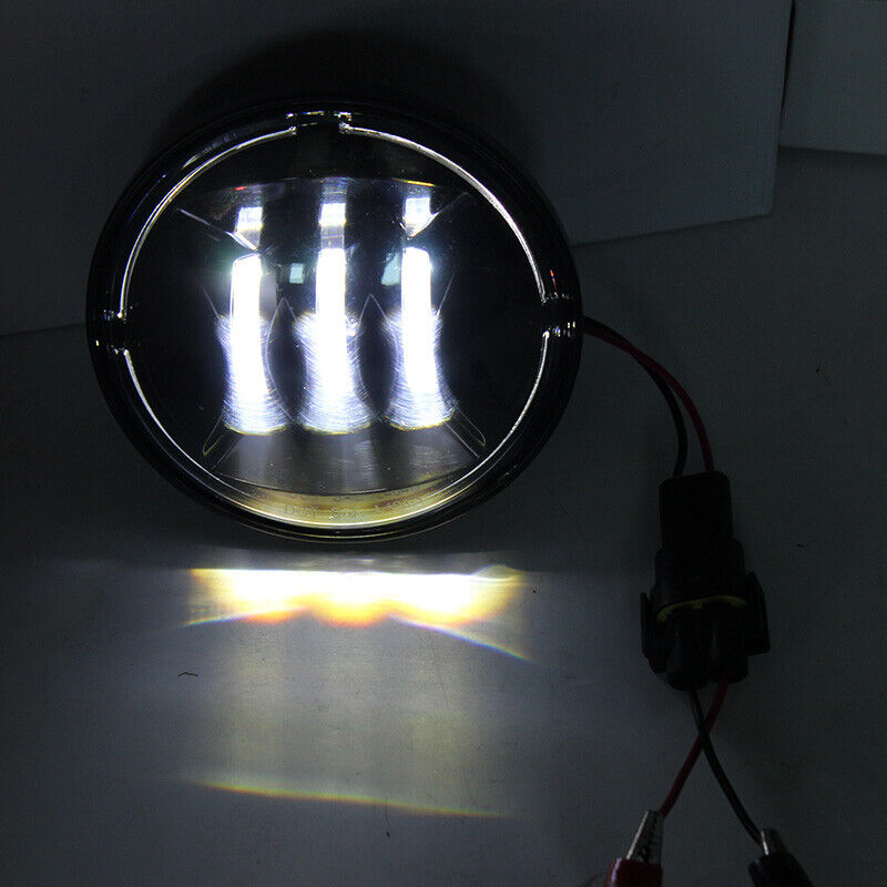 Pair 4 1/2 inch LED Passing Light 4.5'' LED Fog Light Lamps for Harley Touring