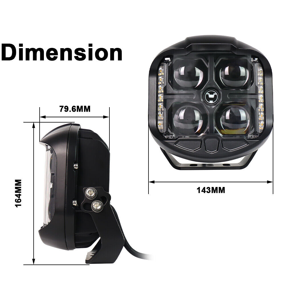 6 inch 55W LED Work Light Pods Spot Flood Combo Fog Lamp Offroad Driving Car