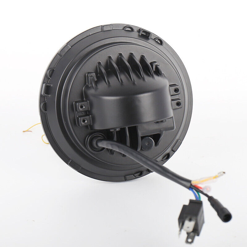 7 Inch LED Headlight 50W High Low Beam DRL RGB Bluetooth App Control For Jeep