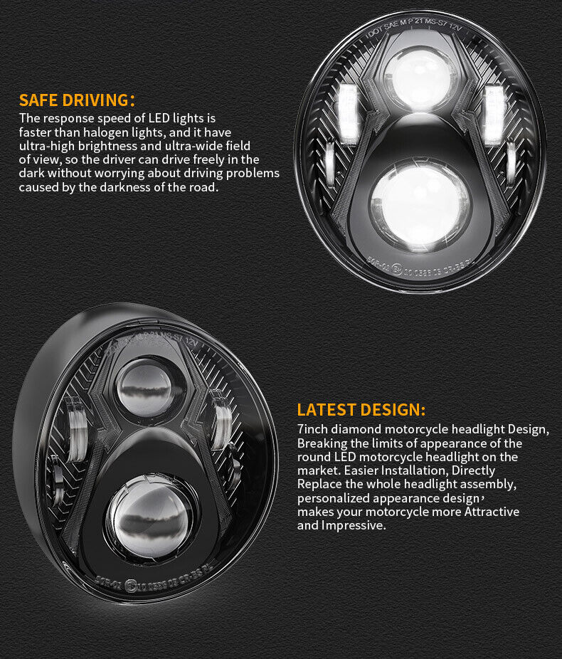 LED Headlight with DRL Headlamp For Harley Davidson Softail Breakout 2018 UP