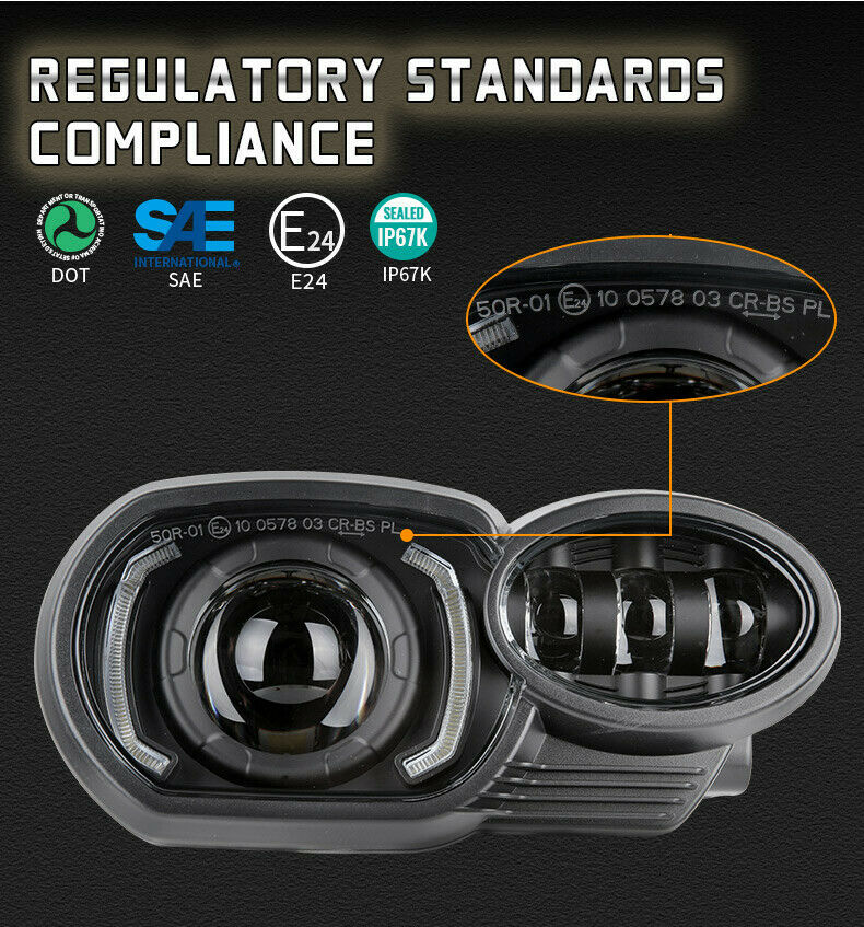 LED Front Projector Healight DRL For BMW 2005~2009 K1200R and K1300R 2010-2013