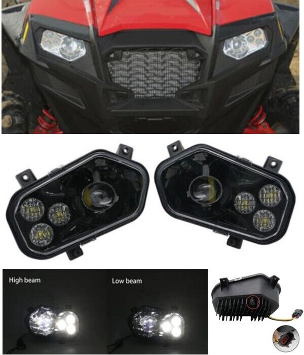 For 2011-2014 Polaris RZR 800 ATV UTV LED Conversion Headlights Kit /RZR 900 XP