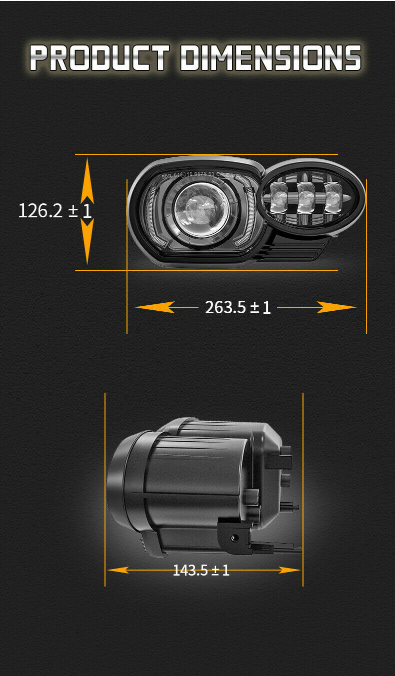 LED Front Projector Healight DRL For BMW 2005~2009 K1200R and K1300R 2010-2013