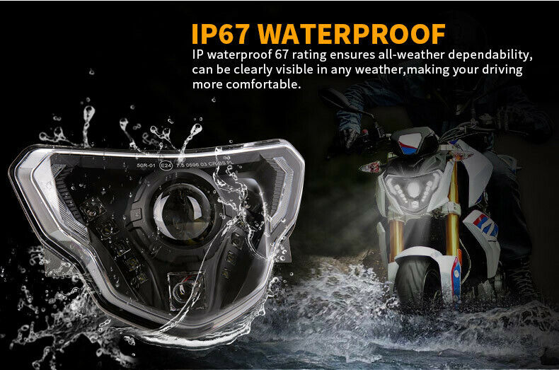 Motorcycle LED Front Headlight Assembly with Angel Eye For BMW G310GS/G310R