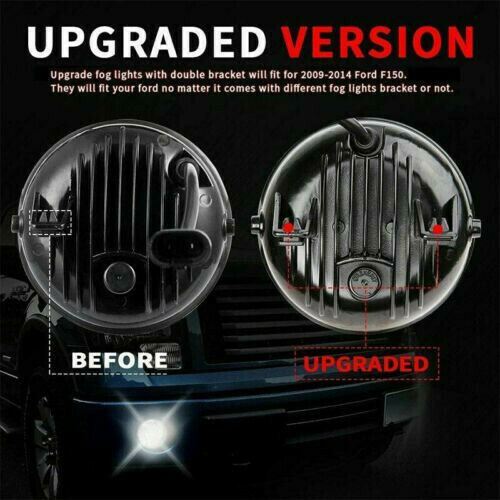 Plug and Play 48W Pair Bumper LED Fog Lights Black Fit For Ford F150 2009 - 2014