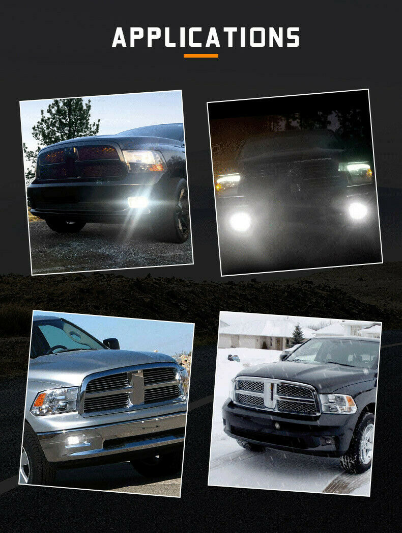 Bumper LED Fog Lights Lamp For 2010-2018 Dodge Ram 2500 3500 2009-2012 Ram 1500