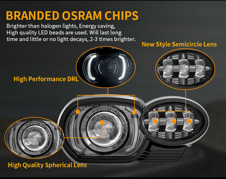 LED Front Projector Healight DRL For BMW 2005~2009 K1200R and K1300R 2010-2013