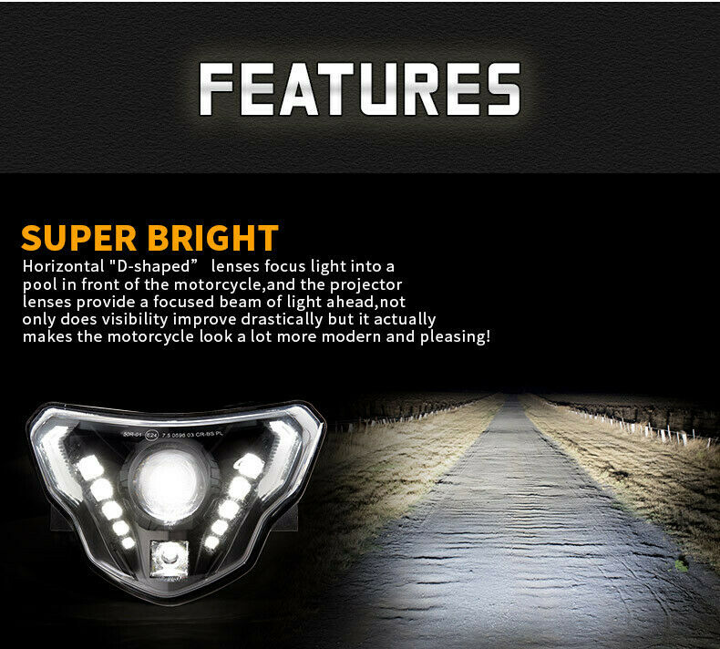 Motorcycle LED Front Headlight Assembly with Angel Eye For BMW G310GS/G310R