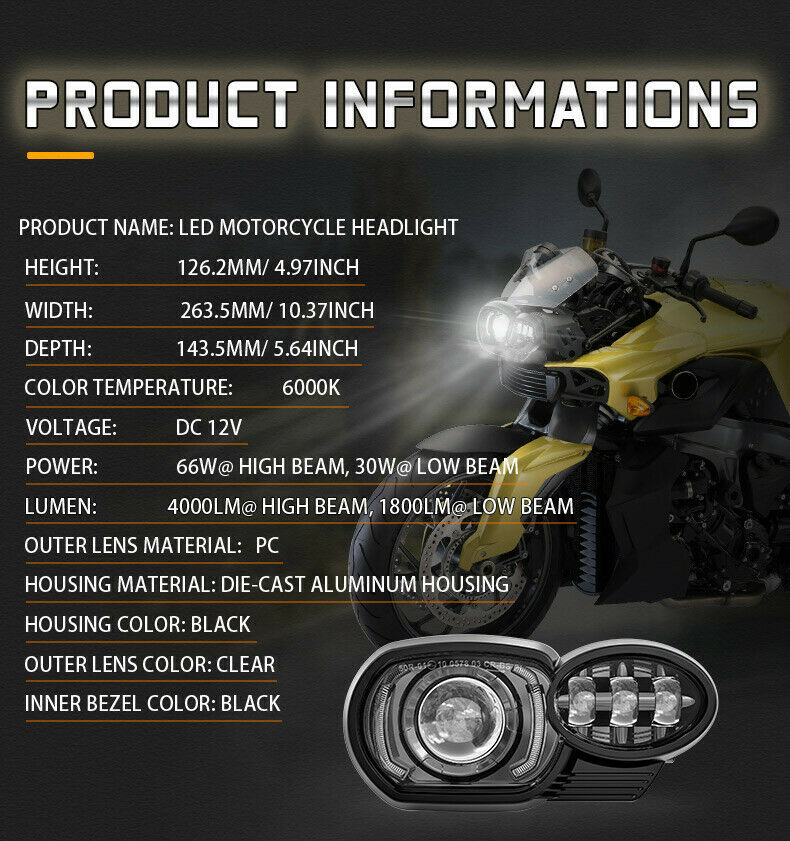LED Front Projector Healight DRL For BMW 2005~2009 K1200R and K1300R 2010-2013