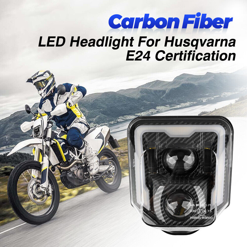 Carbon Fiber LED Headlamp for Husqvarna 701 Enduro SuperMoto 501 300 450 350 250