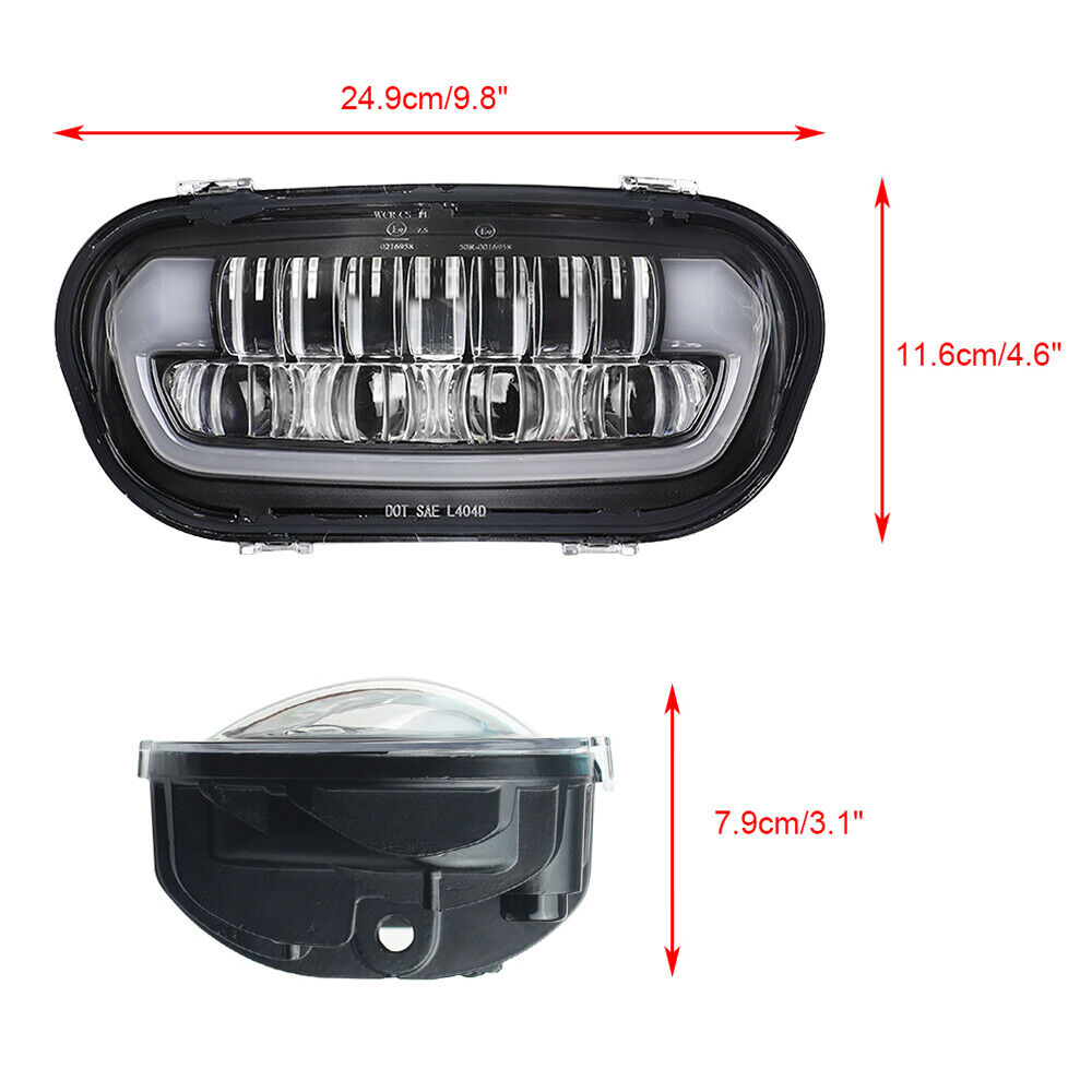LED Headlight Hi/Lo Beam DRL With Bracket For Fat Bob 2018-2022 Play and Play