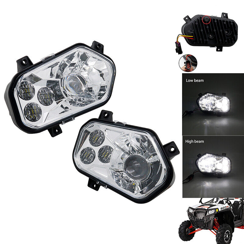 LED Conversion Headlights Kit ATV UTV For 2011-2014 Polaris RZR 800 900 XP Style