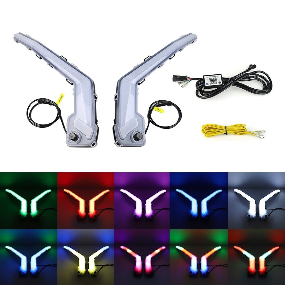 LED Front Signature Light Turn Signal Lights RGB For Can-Am Maverick X3 XDS 2017