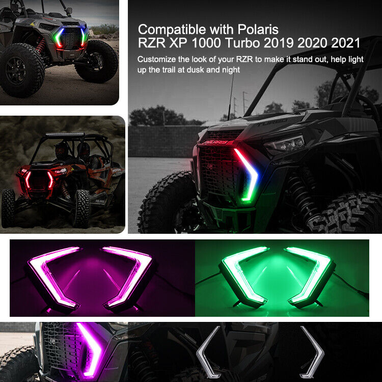 LED Turn Signal Light RGB Fang Accent Light APP Control For RZR XP 1000 2019 up
