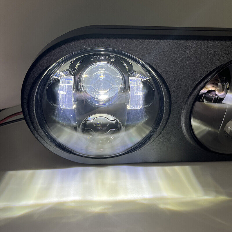 For Touring Road Glide FLTR 1998-2013 Black Dual LED Projector Headlight Lamp