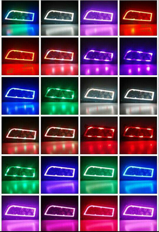 Pair ATV RGB LED Headlights Halo Angel Eye For 2014-2021 Polaris RZR 900 1000 XP