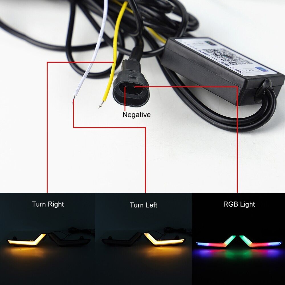 Pair RGB LED Turn Signals Light DRL App Control for Can-Am Defender Max 2020+