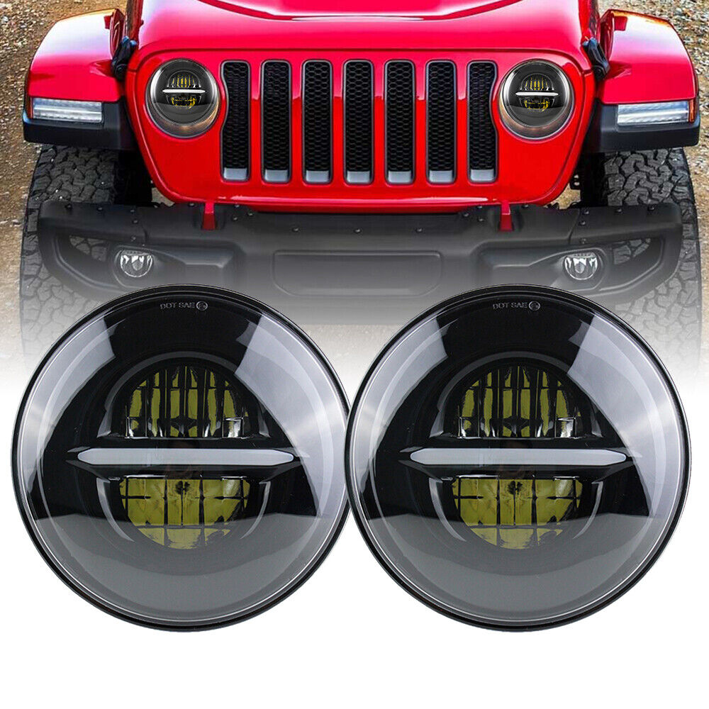 7'' 50W LED Hi/Lo Headlight DRL Turn Signal Lamp For Jeep Wrangler JK TJ CJ JKU