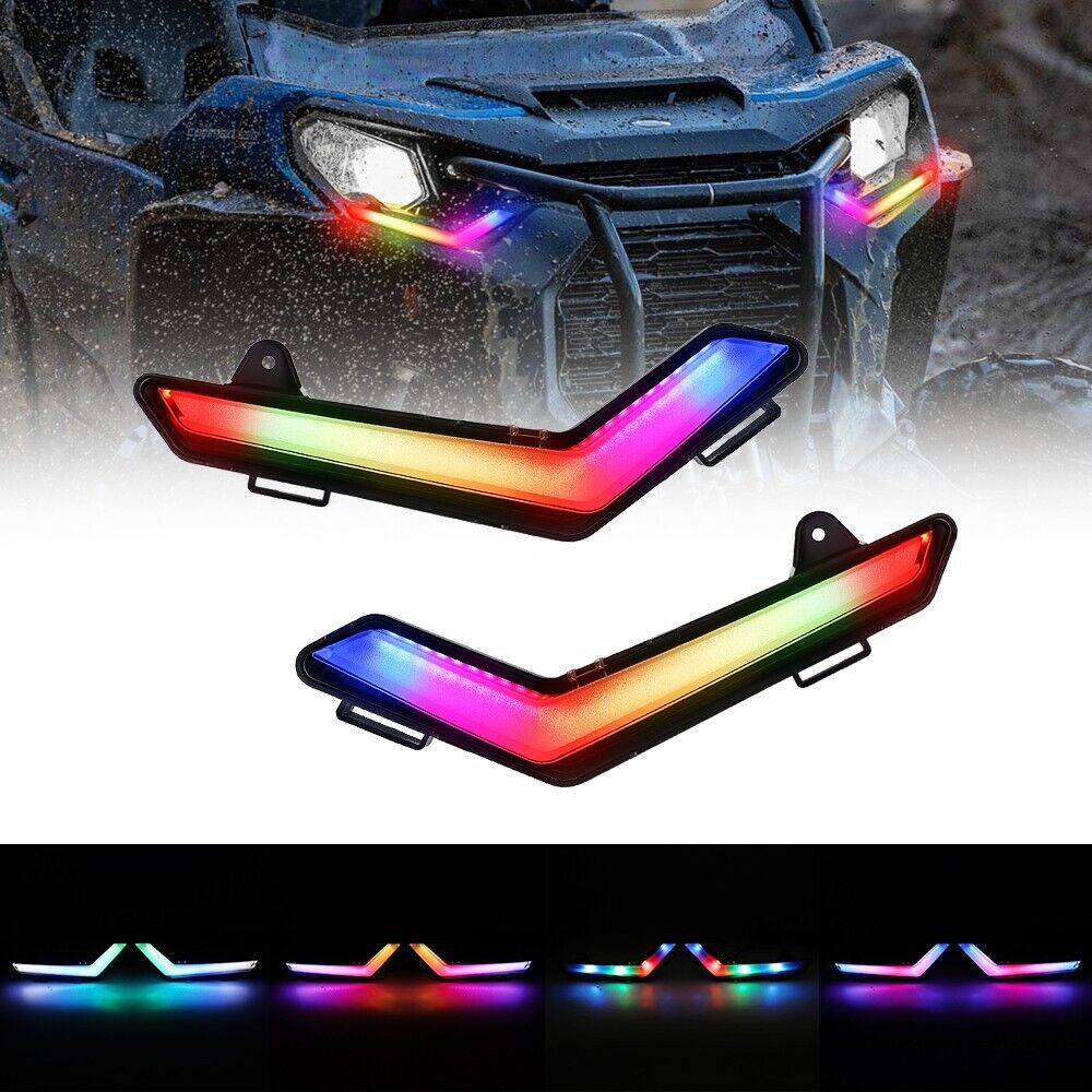 Pair RGB LED Turn Signals Light DRL App Control for Can-Am Defender Max 2020+