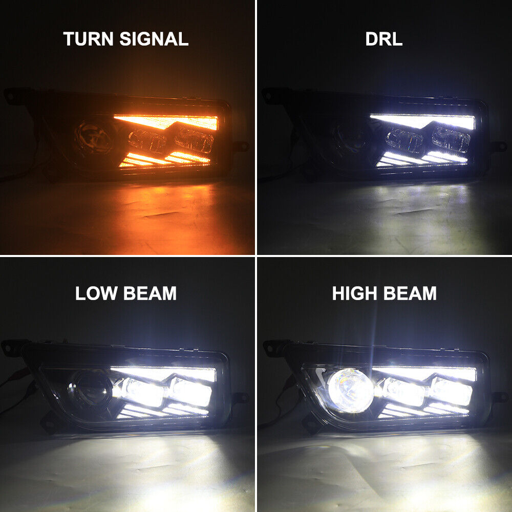 Pair LED Headlights Turn Signal Lamps DRL Plug&Play for Polaris RZR 900 XP 1000