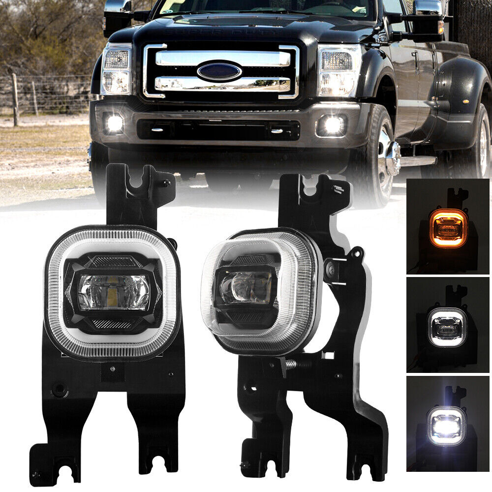 Pair LED Fog Lights Bumper Lamp For Ford F-250 F-350 F-450 F-550 2008-2010