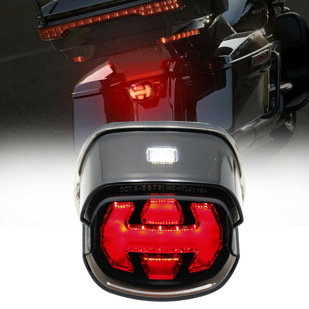 Smoke Rear Brake Turn Signals LED Tail Light For Harley Dyna Sportster Touring