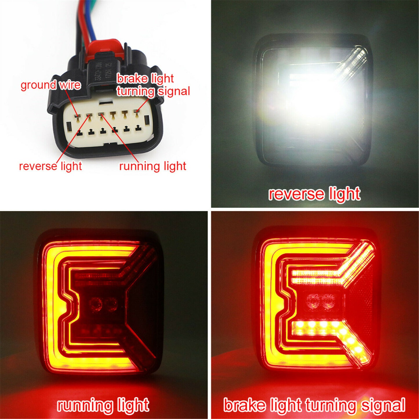 Smoked LED Tail Lights with Brake Reverse Turn Signal for Jeep Wrangler JL 2018+