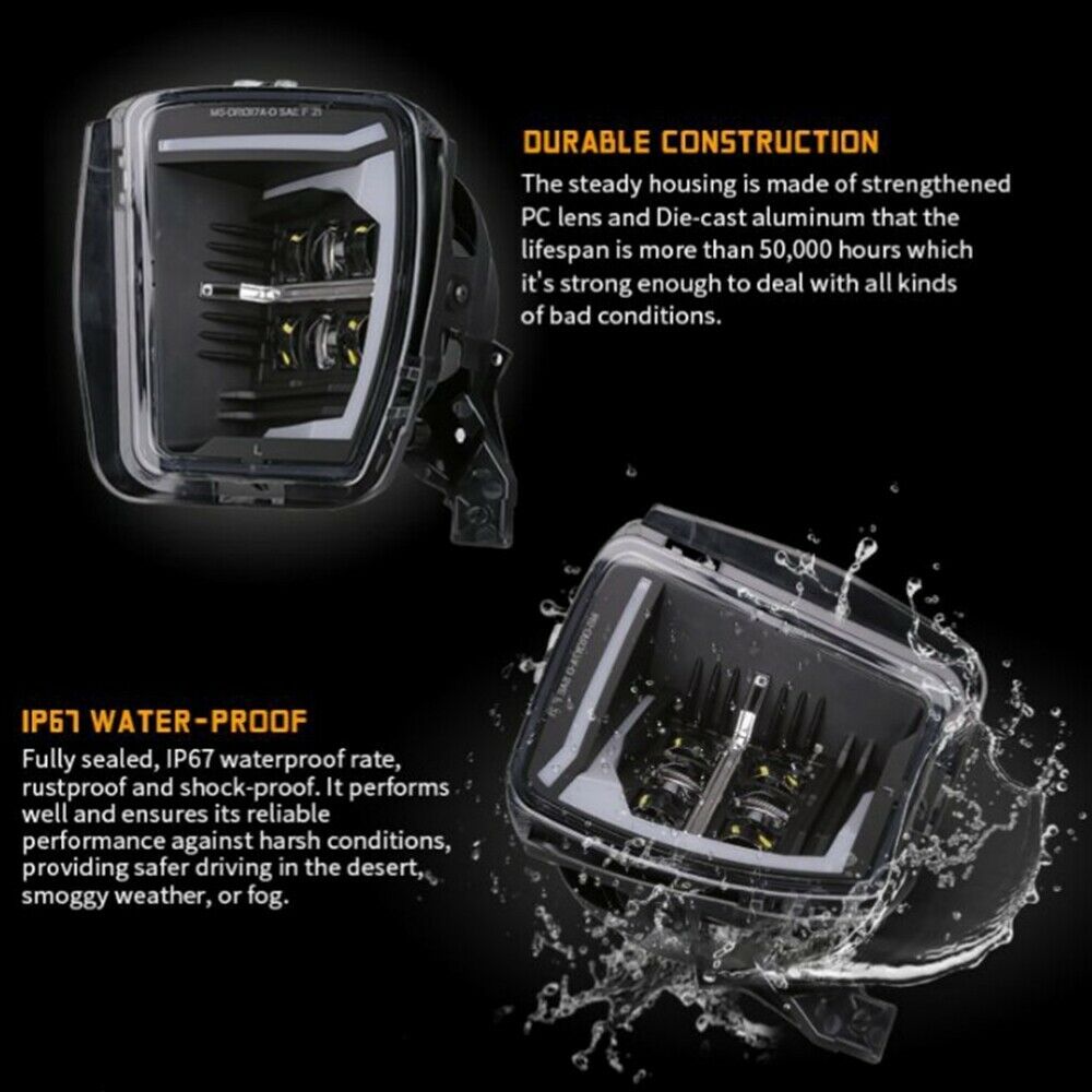 Pair LED Bumper Fog Light Clear Fog Lamp For Dodge RAM 1500 2500 3500 2013-2018