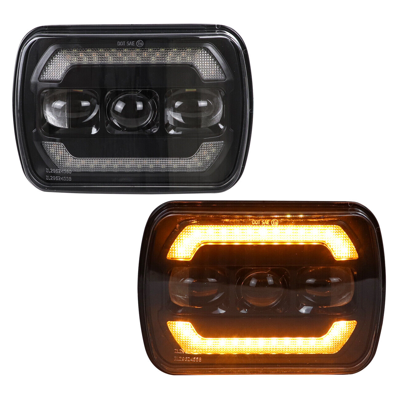 5x7Inch LED Headlights,7x6 Turn Signal DRL Hi/low Seal Beam For Jeep Cherokee XJ