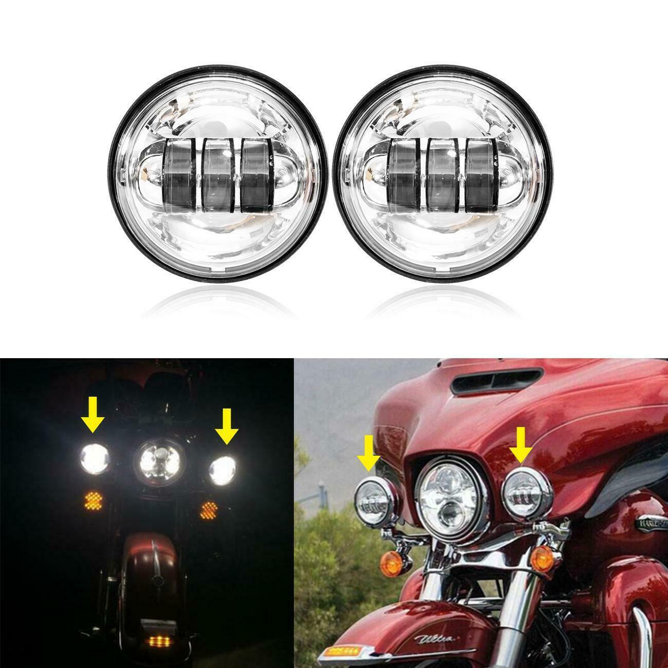 4 1/2 inch Chrome LED Passing Light Fog Light with Housing For Harley Touring
