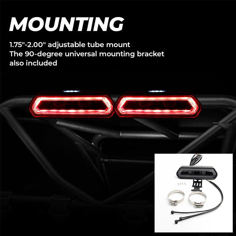 Rear Chase LED Light Bar Running Brake Reverse for Can-Am Commander Maverick X3 RZR 1000