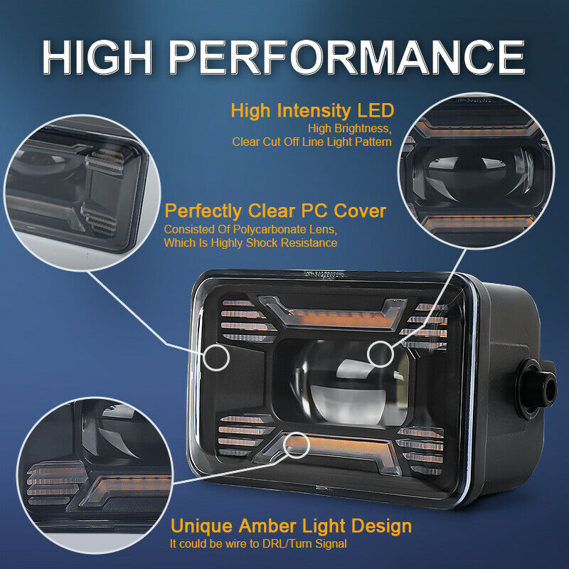 Fog Lights Bumper Amber Driving Lamp Assembly for 2015-20 Ford F-150 White LED