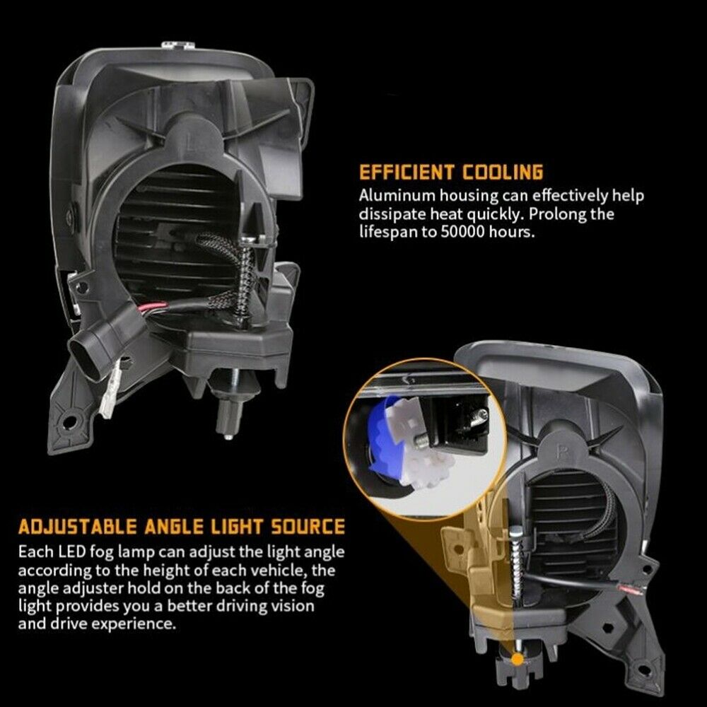 Pair LED Bumper Fog Light Clear Fog Lamp For Dodge RAM 1500 2500 3500 2013-2018