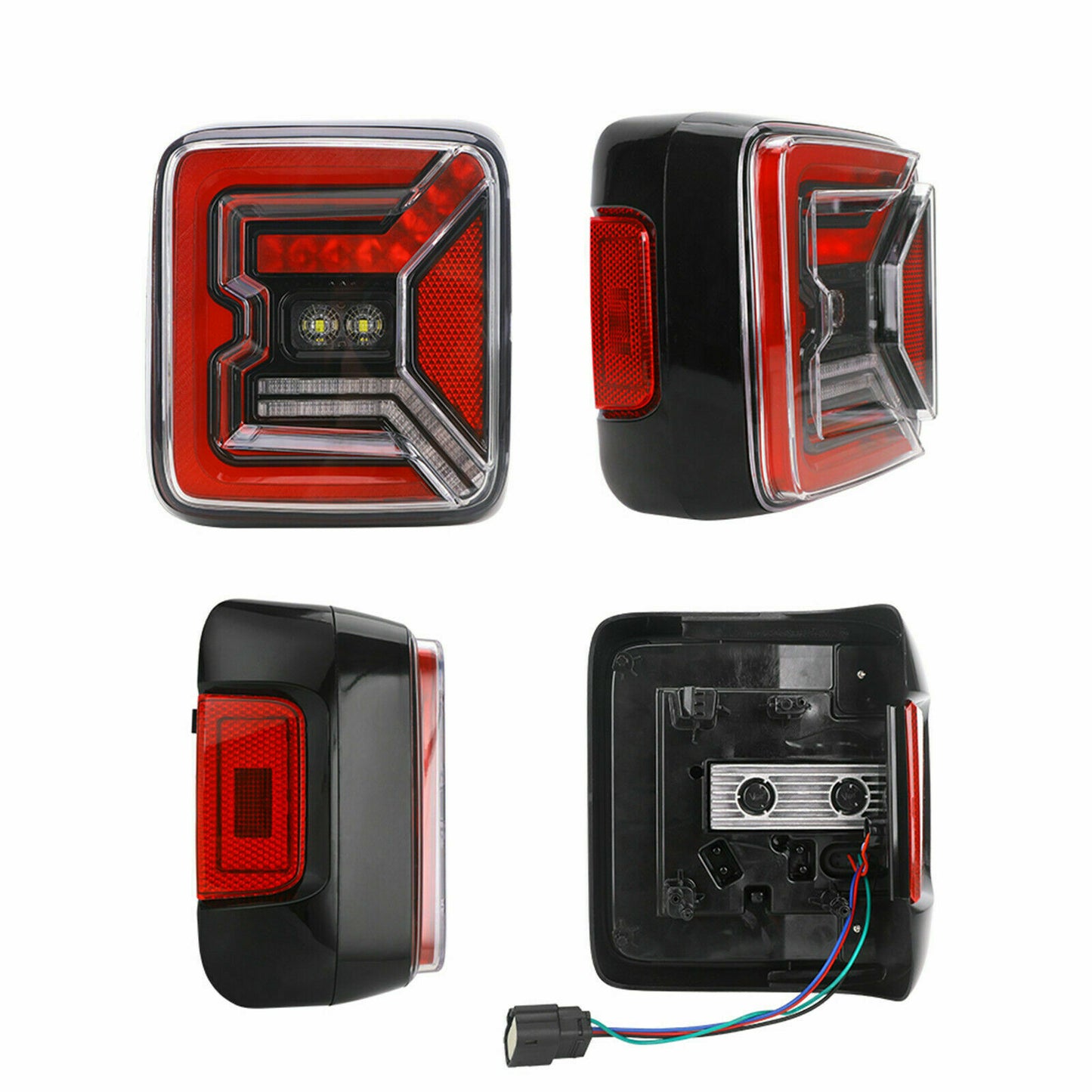 Pair LED Tail Lights Rear Lamp Break Turn Signal Light For Jeep Wrangler JL JLU