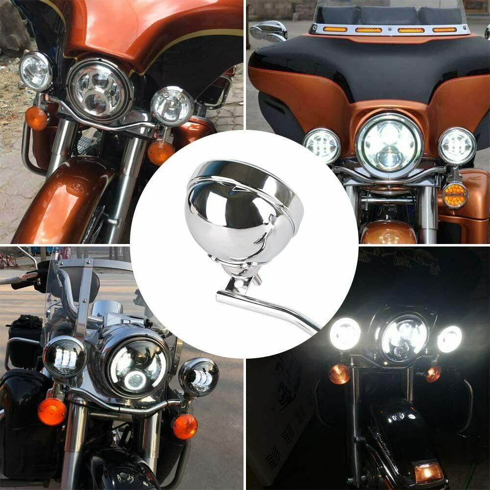 4 1/2 inch Chrome LED Passing Light Fog Light with Housing For Harley Touring