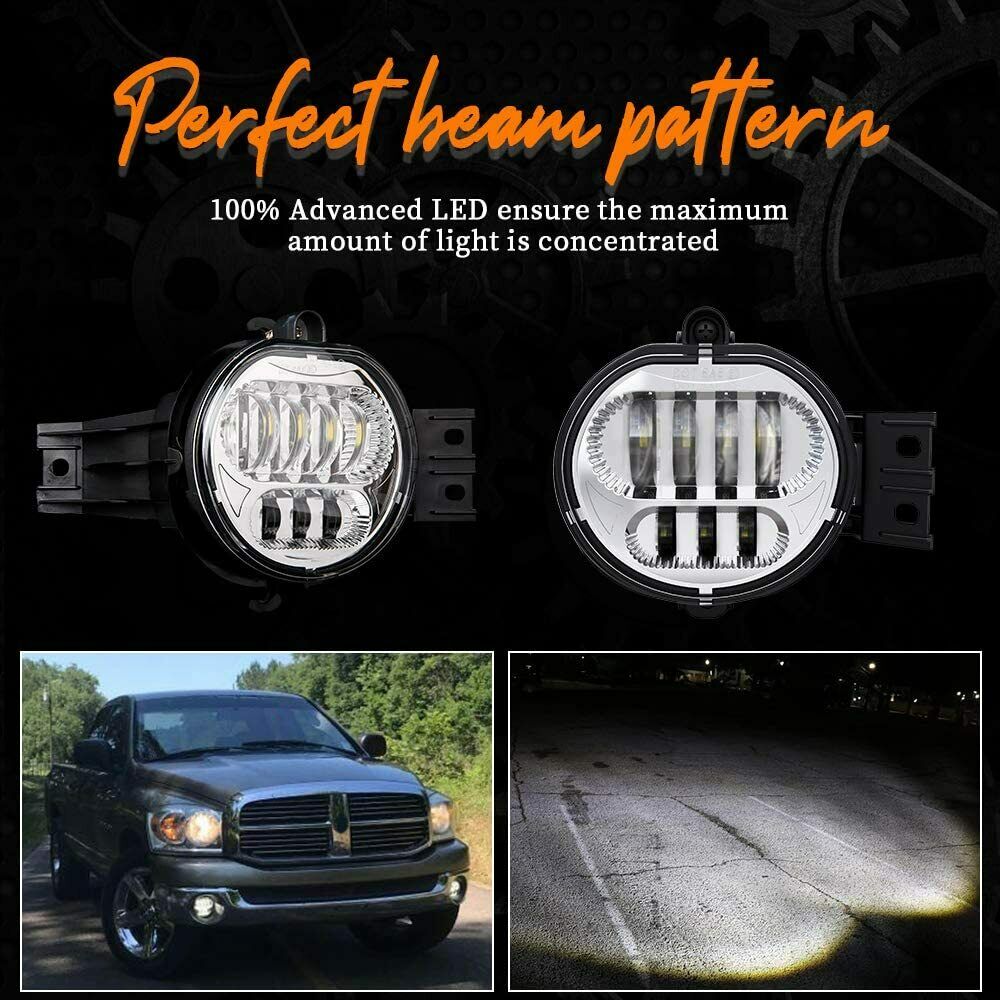 LED Fog Driving Lights Projector For Dodge Ram 1500 2500 3500 2002-2009 Pickup
