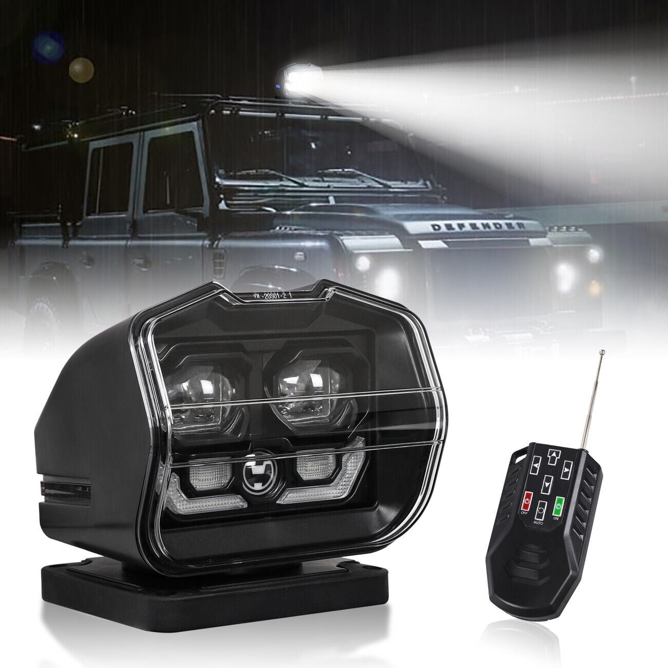 12V 50W Boat Remote Control LED Spotlight Truck Car Marine Remote Searchlight