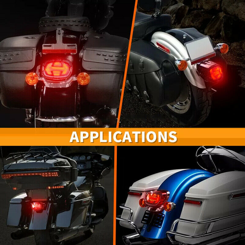 Smoke Rear Brake Turn Signals LED Tail Light For Harley Dyna Sportster Touring