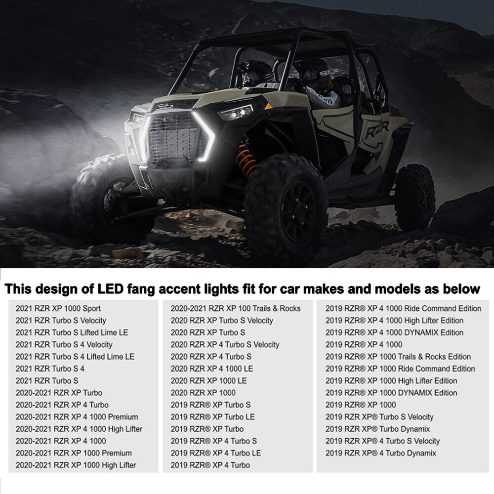 2019-2021 Fang Front & Rear Accent Light Kit for Polaris RZR XP 4 Turbo 1000