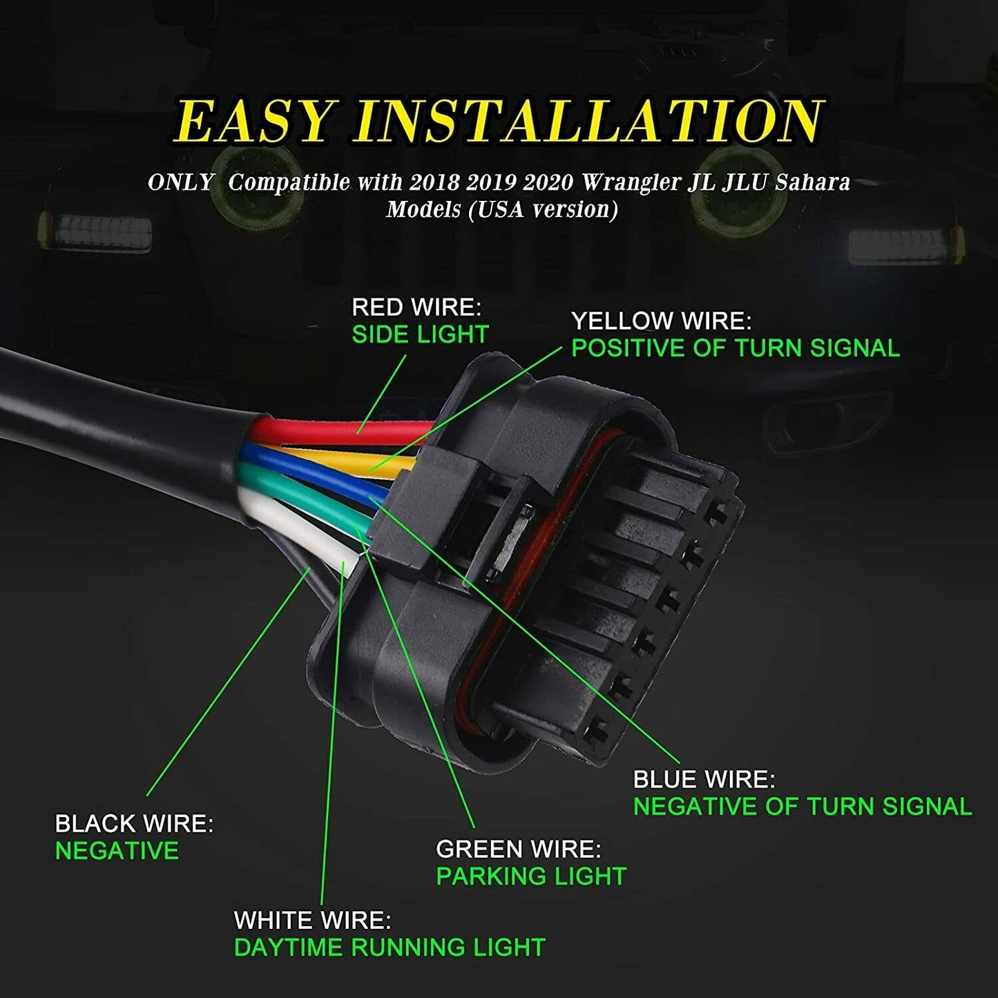 LED Sequencial Fender Lights and Running DRL Turn Signal For Jeep wrangler JL