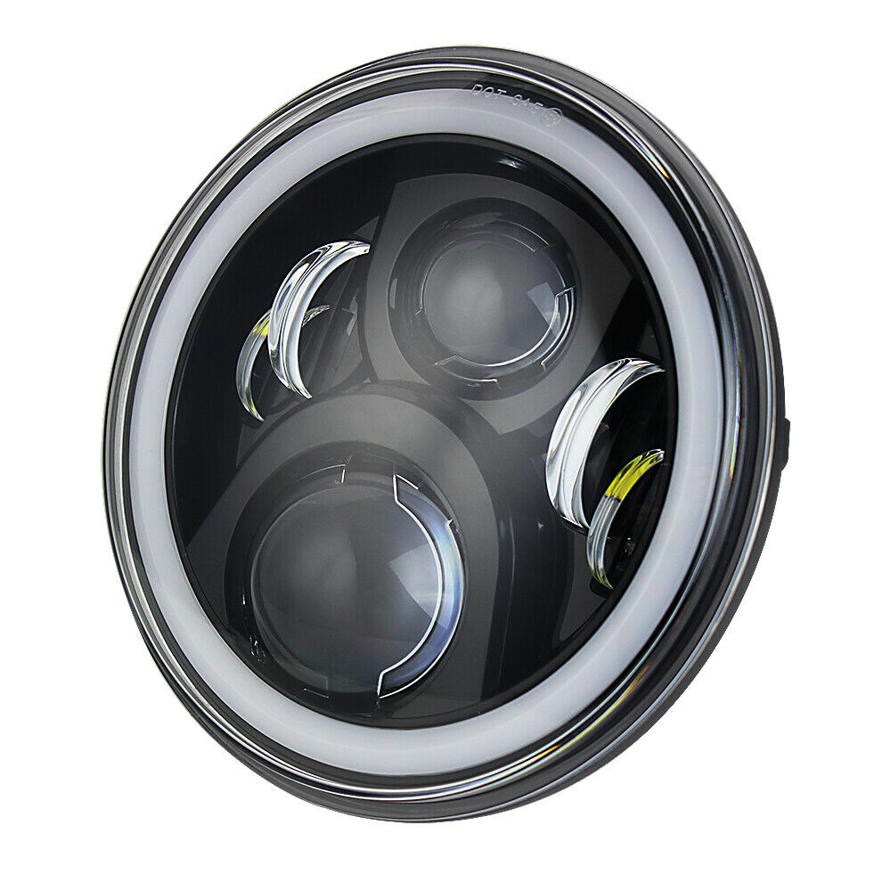 2020-2022 Indian Challenger Black LED Projection Headlight Hi/Lo DRL Halo Ring