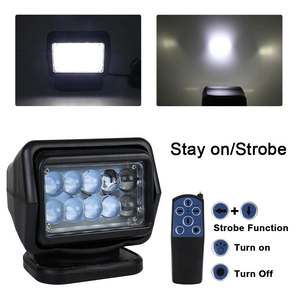Portable Marine Searchlight Spotlight Wireless LED 12V for Boats Offroad Marine